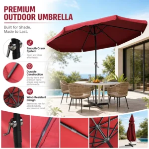 Large Aluminum Cantilever Umbrella Manual Roman Parasol Heavy Duty Windproof Outdoor Restaurant Patio Agriculture