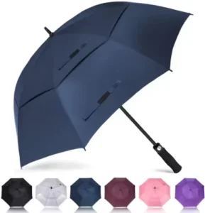 Large Auto-Open Windproof Straight Umbrella, 190T Nylon, 130 cm Diameter, Golf and Travel