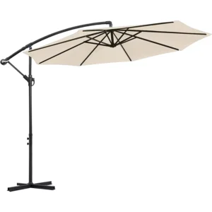 Large Banana Hanging Umbrella Ventilated Portable Rainproof Outdoor Umbrella with Side Stand