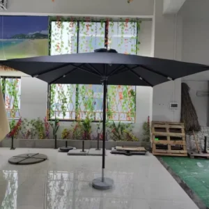 Large Black Square Center Pole Outdoor Patio Umbrella