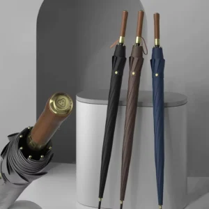 Large Business Golf Umbrella Wood Handle Double Canopy Windproof Umbrella With Logo Custom Umbrella