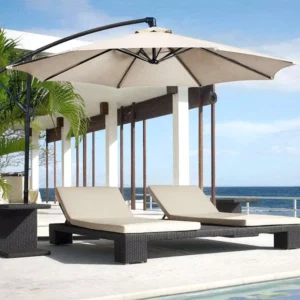 Large Cantilever Offset Banana Patio Umbrella for Outdoor Furniture