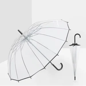 Large Clear Transparent Umbrella, Auto Open, Windproof, Stick Handle, Travel and Outdoor Events