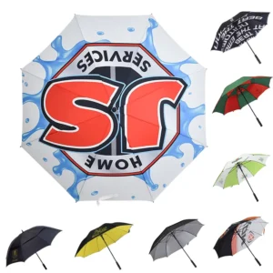Large Digital Printed Personalized Windproof Travel Golf Umbrella Custom Logo