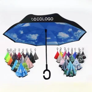 Large Double-Layer Outdoor Waterproof Windproof Reversible Inverted Umbrella