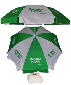 Large Foldable Waterproof Beach Umbrella with Customized Logo and Printed Design for Gym, Park, and Patio Use