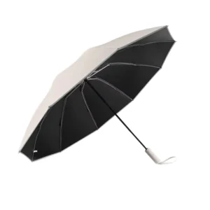 Large Fully Automatic 10-Rib Rain/Sun Umbrella Custom Made Black-Coated Sun Protection Men’s