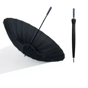 Large Fully Automatic Straight Umbrella Windproof Polyester Dual Use Sun Rain Travel Umbrella Custom Logo