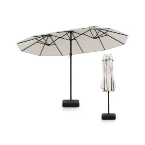 Large Hanging Table Umbrella with Central Pole and Three Covers