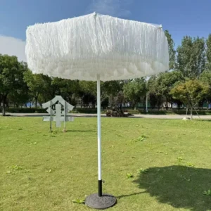Large Hawaiian-Style Square or Round Reverse Straight Straw Patio Umbrella with PP Sunshade Tassels and Base