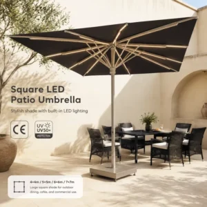 Large LED Patio Umbrella for Open Hospitality Spaces