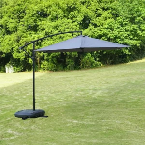 Large Modern Foldable Iron Cantilever 3m Patio 360 Rotating Tilt Function Weather Resistant Outdoor Use Courtyard Hotel Park