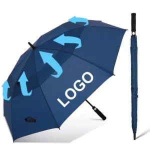 Large OEM Custom Logo Long Stick Golf Umbrella, Windproof, Fiberglass, Water Resistant