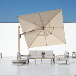 Large Octagonal Cantilever Patio Umbrella Double Vent Heavy Duty Offset Parasol