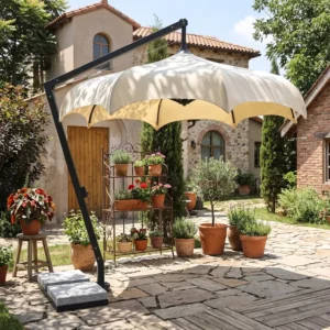 Large Offset Cantilever Garden Umbrella Sun Shade for Villa Courtyard Outdoor Furniture