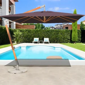 Large Outdoor Aluminum Cantilever Patio Umbrella Waterproof UV Protection LED for Hotel and Beach