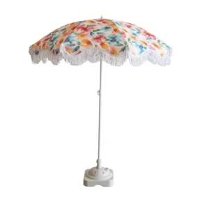 Large Outdoor Beach Umbrella Modern Seaside Pool Courtyard Camping Sunshade with Tassels