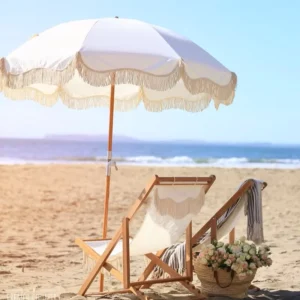 Large Outdoor Beach Umbrella, Swimming Pool, Courtyard, Camping, Tassel Sunshade