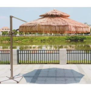 Large Outdoor Garden Patio Straw Raffia Beach Umbrella