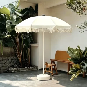 Large Outdoor Parasol with Tassel for Garden, Courtyard, Beach Stall, and Advertising