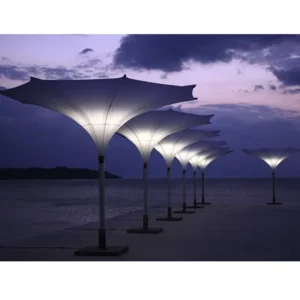 Large Outdoor Reverse Patio Parasol Umbrella with LED Light