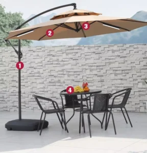 Large Outdoor Sun Umbrella for Courtyard, Stall, Beach, Guard Booth, Balcony, and Patio