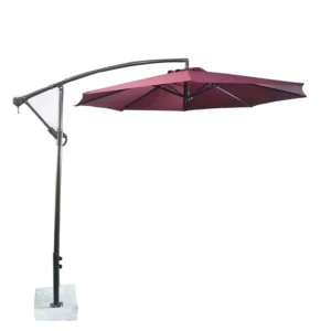Large Outdoor Waterproof Aluminum Banana Square Garden Parasol with Fabric UV Printing