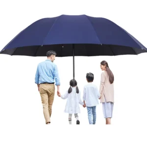 Large Oversized Three-Person Reinforced Folding Umbrella with Customized Printing and Manual Opening for Students