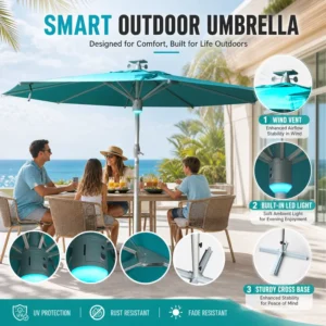 Large Patio Garden Umbrella Restaurant Cafe Hotel Aluminum Frame Commercial Big Size For Outdoor Wedding Venue