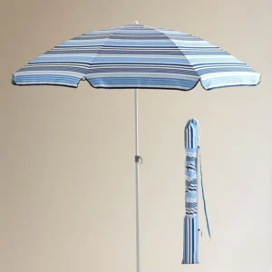 Large Personalised Printed Adjustable Tilt UV50+ Seaside Beach Parasol Umbrella with Logo for Garden Patio