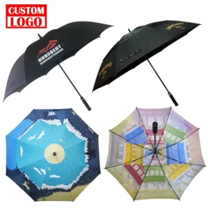 Large Semi-Automatic Open Custom-Color Fully Sublimated Golf Umbrella