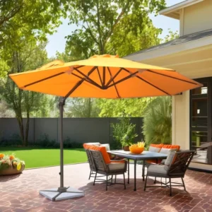 Large Square Aluminum Frame Garden Parasol 3m Outdoor Cantilever Patio Umbrella for Hotels and Beach Use