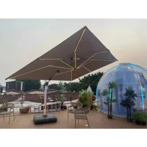 Large Square LED Roman Patio Umbrella for Beach Garden