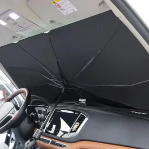 Large Three-Folding Manual Car Windshield Sunshade Umbrella, 102cm Open Diameter