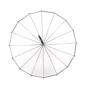 Large Transparent Straight Umbrella, Double Layer Clear Canopy
