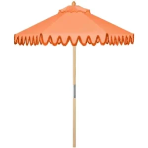 Large Waterproof Aluminum Pole Beach Parasol Tassels Scallop Edge Patio Umbrella Outdoor Pool Courtyard