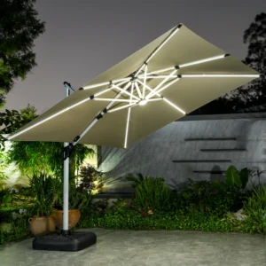 Large Waterproof Cantilever Roman Garden Beach Patio Umbrella with Aluminum Frame for Restaurant