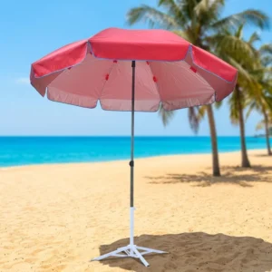 Large Waterproof UV-Blocking Foldable Outdoor Patio Beach Parasol for Yard or Bistro