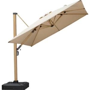 Large Weather-Resistant Aluminum Outdoor Sunshade Umbrella for Patio, Garden, Terrace, or Villa