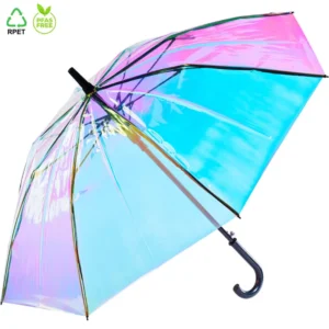 Laser Iridescent Gradient Plastic PVC Straight Umbrella