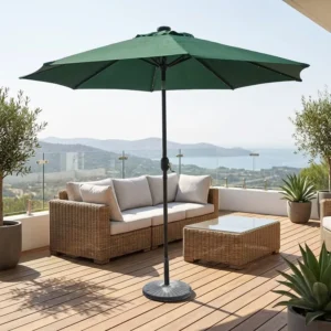 Led Garden Restaurant 3 m Parasol Offset Patio Umbrellas Outdoor
