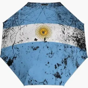 Light Short Trip Carry Argentina Fully Automatic Umbrella Practical Folding Umbrella National Flag Themed Painted Element