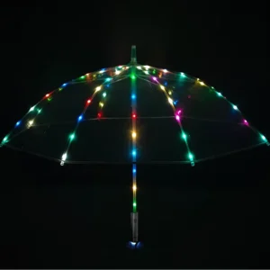 Light up Color Changing Led Umbrella with Flashlight Transparent Handle Straight Cute Fashionable Clear Umbrella Parasol