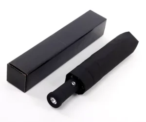 Lightening Logotipo Umbrella with Box Gift Led Umbrella with logo Printing Black Three Fold LED Umbrella