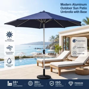 Lighter Aluminum Pole Garden Patio Parasol Poolside Umbrella Water Tank Base Hotel