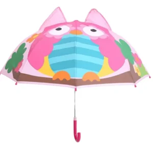 Lightweight 3D Animal Cartoon Kids Umbrella 8K Manual Open Straight Stick Customizable Logo Semi-Automatic