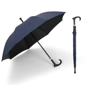 Lightweight Anti-Slip Walking Stick Umbrella with High-Strength Pongee, Detachable Cane, and 2-in-1 Design