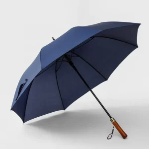 Lightweight Automatic Open Black Customized Double Layer Straight Sun Umbrella with Fiberglass Ribs and Waterproof Shaft