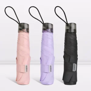 Lightweight Carbon Fiber & Aluminum Three-Folding Manual Umbrella for Women Promotional Gift Travel & Camping