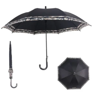 Lightweight Folding Straight Umbrella Classic Design Semi Automatic Customizable Long Handle 90cm Open Diameter UV Resistant
